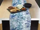 Blue Swirls Table Runners 12"x72" or 14"x108"