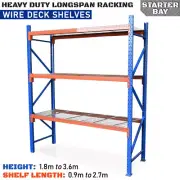 Longspan Racking STARTER BAY Wire Deck Steel Warehouse Shelving Garage Shelves