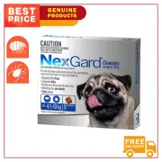 NEXGARD Chewable BLUE for Dogs 3 Chews 4.1 to 10 Kg Monthly Tick Flea Control