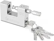 5 Keys Super Silver Heavy Duty Padlock Lock for Garage Warehouse Shipping Container