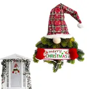 Christmas Wreath Faceless Old Man Elf Door Hanging Pendant Christmas Wreath for Holiday Christmas Party Decorations