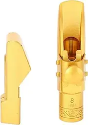 Alto Saxophone Mouthpiece 8C Gold Plated Brass E Flat Sax Mouthpiece Replacement