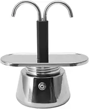 2 Cup Moka Pot, 100ML Double Head Stainless Steel Mocha Coffee Pot Italian Coffee Maker 2 Cup Stovetop Espresso Maker, DIY Conduit Coffee Pot, Makes Delicious Coffee
