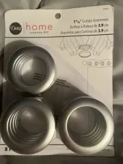 Eight 8 Pc Brushed Silver 1-9/16” Curtain Grommets #44363 Dritz