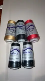 Coats & Clark Surelock Overlock Thread 3000 Yds 3 Black 1 Red & 1 Gold