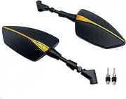 Motorcycle Mirrors For Super For Soco TC For TCmax TS For TSx Motorcycle Rearview Side Mirrors Universal 8MM 10MM Screw Motorcycle Rear View Mirror(Yellow)