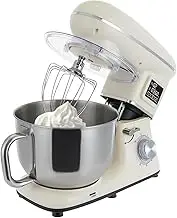 1600W Stand Mixer, Dough Mixer with LCD Display and Dough Hook, Electric Kitchen Mixer, with 6 Speeds/Timing, for Baking and Most Home Cooks, Almond Cream White