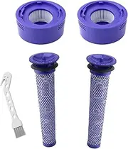4 Pack V7 V8 Vacuum Filter for Dyson V8 Filter, Dyson V7 Replacement Parts for V8 Animal Absolute Motorhead SV10 SV11 Vacuum Cleaner, 2 Post and 2 Pre Filters, Compare to Part # 965661-01 & 967478-01