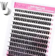 Cluster Lashes D Curl Lash Clusters 280 Pcs Lash Extension Clusters Individual Lashes Soft DIY Eyelash Extensions Mixed Tray Eyelash Clusters Natural Look (60D-0.07D, 8-16mm)