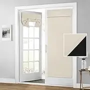 HOMEIDEAS 100% Blackout French Door Curtains, Privacy Door Curtains for Door Window, 26 X 68 Inch Room Darkening Curtains, Thermal Insulated Door Window Shades for Bedroom, (1 Panel, Beige)