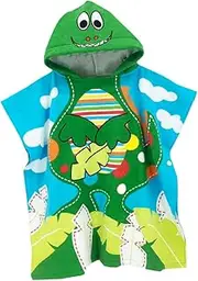 HAKIDZEL Cartoon Dinosaur Hooded Beach Towel Kids Bathing Cloak Cotton Bath Towel Fun Shower Towel Lightweight