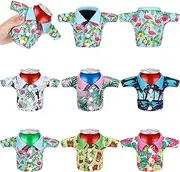 6 Pack Can Cooler Sleeves, 12 oz Hawaiian Funny Can Shirt Coat Covers Bulk for Beer Beverage Soda, Tropical Can Jacket for Birthday Beach Luau Themed Party Favor