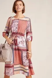 NWT ANTHROPOLOGIE X ALDOMARTINS Sz M SERENITY PATCHWORK SHIRT DRESS