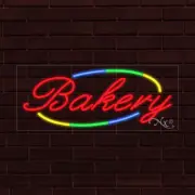 NEW "BAKERY" w/BORDER 30x12x1 INCH LED FLEX WINDOW/WALL INDOOR SIGN 30735