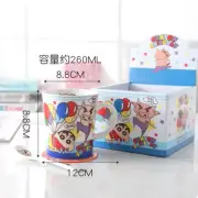 Cartoon Crayon Shinchan Mug Gift Box with Spoon Anime Shinchan Shiro Pajamas E
