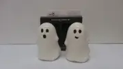 Celebrate Halloween Ceramic White Flowing Ghost New Salt & Pepper Shaker Set
