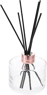 VICASKY 1 Set Aroma Diffuser Bottle Glass Fragrance Reed Diffuser with Gold Cap and Rattan Sticks for Home Car and Bathroom Aromatherapy Decoration