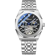 [DAXIAOYU] Tourbillon Mechanical Mens Watch Waterproof Moon Phase Luminous Automatic Winding Wristwatch