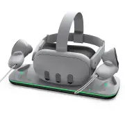 for Meta Quest VR Helmet Charging Dock with LED Ligth Bar Headset Handles Grip Storage Rack VR Accessories for Quest 3