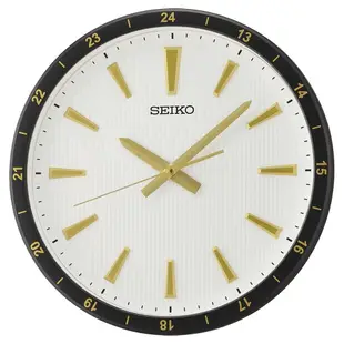 SEIKO 日本精工 立體時標 滑動式秒針 靜音掛鐘(QXA802G)35cm