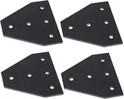 YOSADIER 4pcs 5 Aluminum Alloy Joining Plate for Printer T Shape Linear Extrusion Device Connection for Groove Linear Guides Easy Installation Black