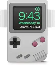 elago W5 Stand Compatible with Apple Watch Ultra 2&1, Series 10/9/8/7/6/5/4/3/2/1/SE [49mm, 46mm, 45mm, 44mm, 42mm, 41mm, 40mm, 38mm]- Classic Game Console Design, Nightstand Mode (Grey)