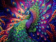 Peacock Stamped Cross Stitch Kits for Adults Beginners, Animals Art DIY Cross Stitch Patterns Kits Printed Dimensions Needlepoint Kits Crafts Embroidery Kits for Home Decor