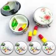 3 Grids Metal Medicine Organizer Pill Box Storage Container Pill Case N62AU
