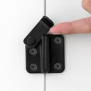 INIRET 2 Packs Flip Latches，1.81” x 1.77”Black Stainless Steel Thickened Heavy Duty Hasp barn gate flip Door Latch Bi-fold Door Lock,Sliding Door Antique Lock Wine Cabinet Closet Door Latches