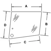 3476159M1 New Upper Door Glass Fits Massey Ferguson 342 350 352 355 360 362 365