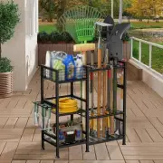 3 Tier Gardening Tool Storage Rack Garage Tool Holder with Shelves