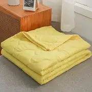 YongXinMY Quilted Bedspreads, Quilt Bed Throws Cotton Filling Duvet Single Double Super King Size Children's Bed Quilted Throw for All Season (Yellow,200x230cm)