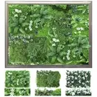 Artificial Plant Wall Panels Plastic Fake Grass Wall Backdrop Spring-~-