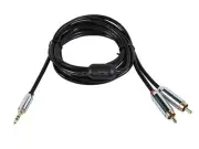 3ft Designed for Mobile 3.5mm Stereo Male to RCA Stereo Male Gold Black 9767