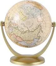 Aswalling Retro Rotating World Globe Earth Antique Home Office Desktop Decor Geography Educational Learning Map School Supplies