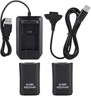 Rechargeable Battery Pack of 4800mah Replacement Battery Pack Controller Charging Package Backup Battery for Xbox 360 Charging During Games with a USB Cable and Charging Base