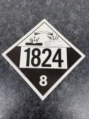 Keller 1824 Corrosive Hazmat Rigid 10 3/4" x 10 3/4" Placard NEW