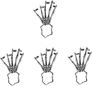ABOOFAN 4pcs Halloween Hand Chain Skull Skeleton Bangle Unisex Bracelet Punk Style Jewelry Adjustable for Sizes