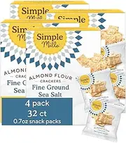 Simple Mills Almond Flour Crackers snack Packs, Farm House Cheddar, Gluten Free, Flax Seed, Sunflower Seeds, Corn Free, Good for Snacks, 6.5 oz, Pack of 4 (8 Bags per Box)