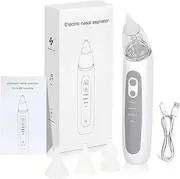 Electric Nasal Aspirator,Electric Baby Nose Sucker with More Powerful Suction,Automatic Nose Cleaner with Music and Light Soothing Function,Portable and Compact,Easy to Clean and Replace(White)