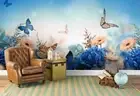 3D Floral Butterfly Wallpaper Wall Mural Removable Self-adhesive 588