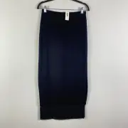 Chicos Travelers Slinky Knit Mesh Hem Maxi Skirt Size 0 US Small Black Pull On