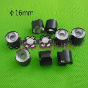 10pcs 1W 3W High Power LED lens 16mm convex pmma 60degree with black holder