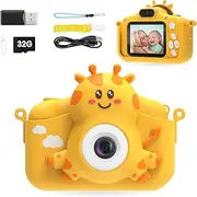 TIATUA Kids Camera for Girls & Boys, Toddler Camera Toys for Age 3-14 Kids with 32GB Card & Dual Lens, Digital Camera for 4 5 6 7 8 9 10 Year olds (Yellow)