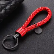 Car Accessories Keychain Leather Rope Strap Weave Keyring Key Ring Key Chain Red (for: Fiat)