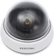 Generic 1Pc Simulation Camera Fake Dummy Dome Surveillance Security Camera Flashing Red Light (White)