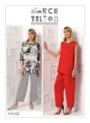 VOGUE SEWING PATTERN 9193 MISSES 8-16 MARCY TILTON EASY LOOSE FIT TUNIC & PANTS