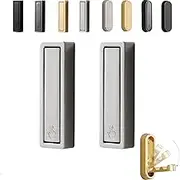 Fold Up Wall Hooks, Heavy Duty Foldable for Hanging, Valet Hook for Wall Invisible Fold Down, Flip Down Purse Hook, Minimalist No Rust Retractable Detachable Mount Key Hanger (Silver-Square)