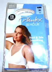 Bra Playtex 18 Hour Support Side Back Smoothing 4049 Wireless Bra 36D NWT NEW