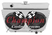 RC Champion 2 Row Radiator, 12" Fans, Shroud for 1966 - 1968 Chevrolet Caprice (for: Chevrolet)